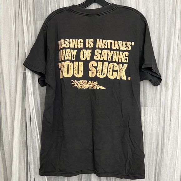 ⭐️ No Fear Vtg black short sleeve tee Losing is Natures Way of Saying You suck L - Picture 1 of 9